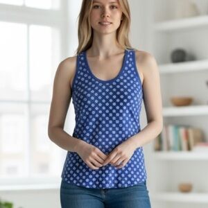 JOIE Women’s Sleeveless Nautical Print Blue Top Size XS